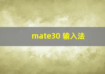 mate30 输入法